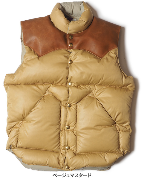 シュガーケーンLeather down vest / Western york