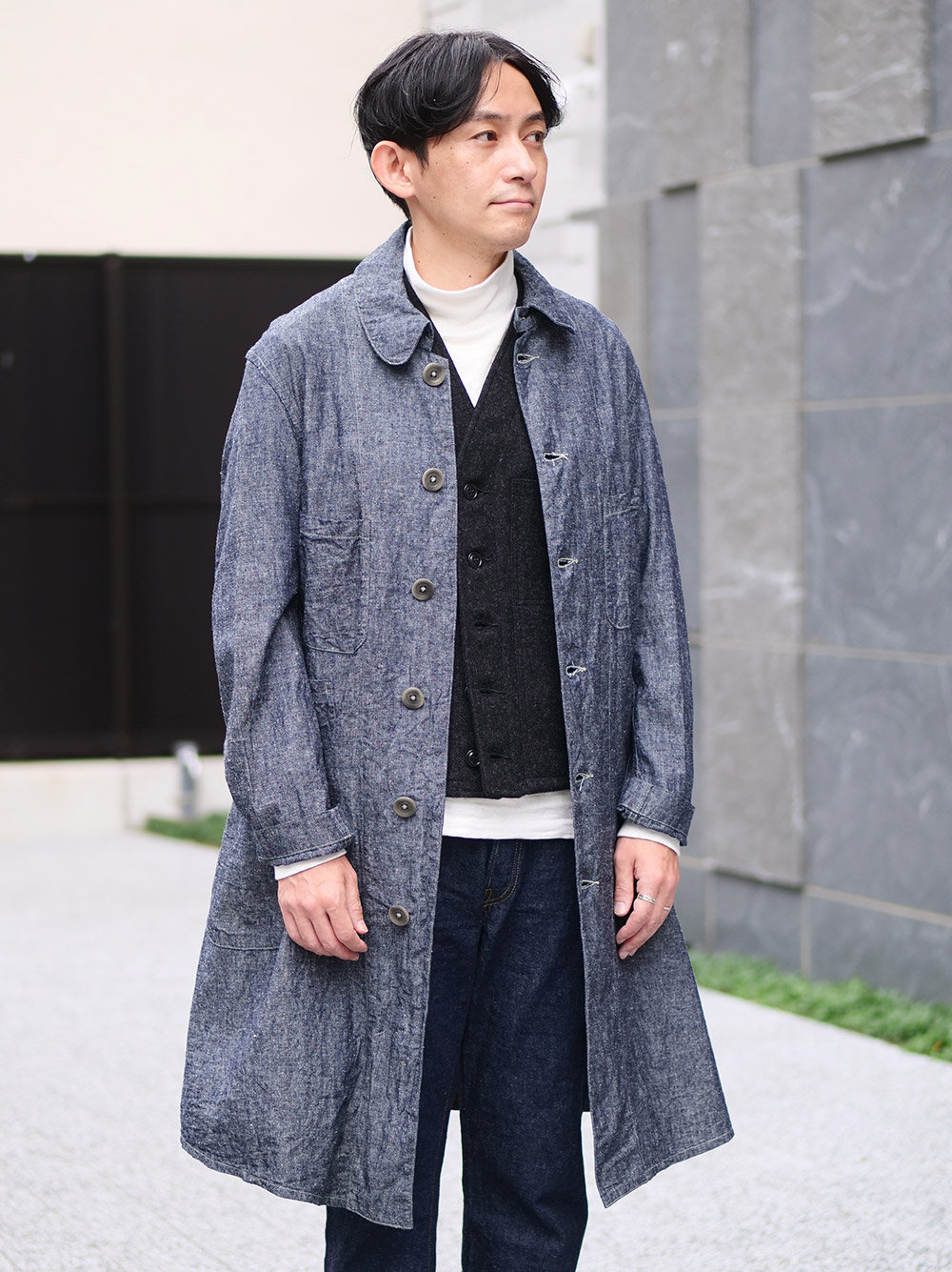 ウエアハウス 2132 BUCKLE FRONT DENIM SHOP COAT-